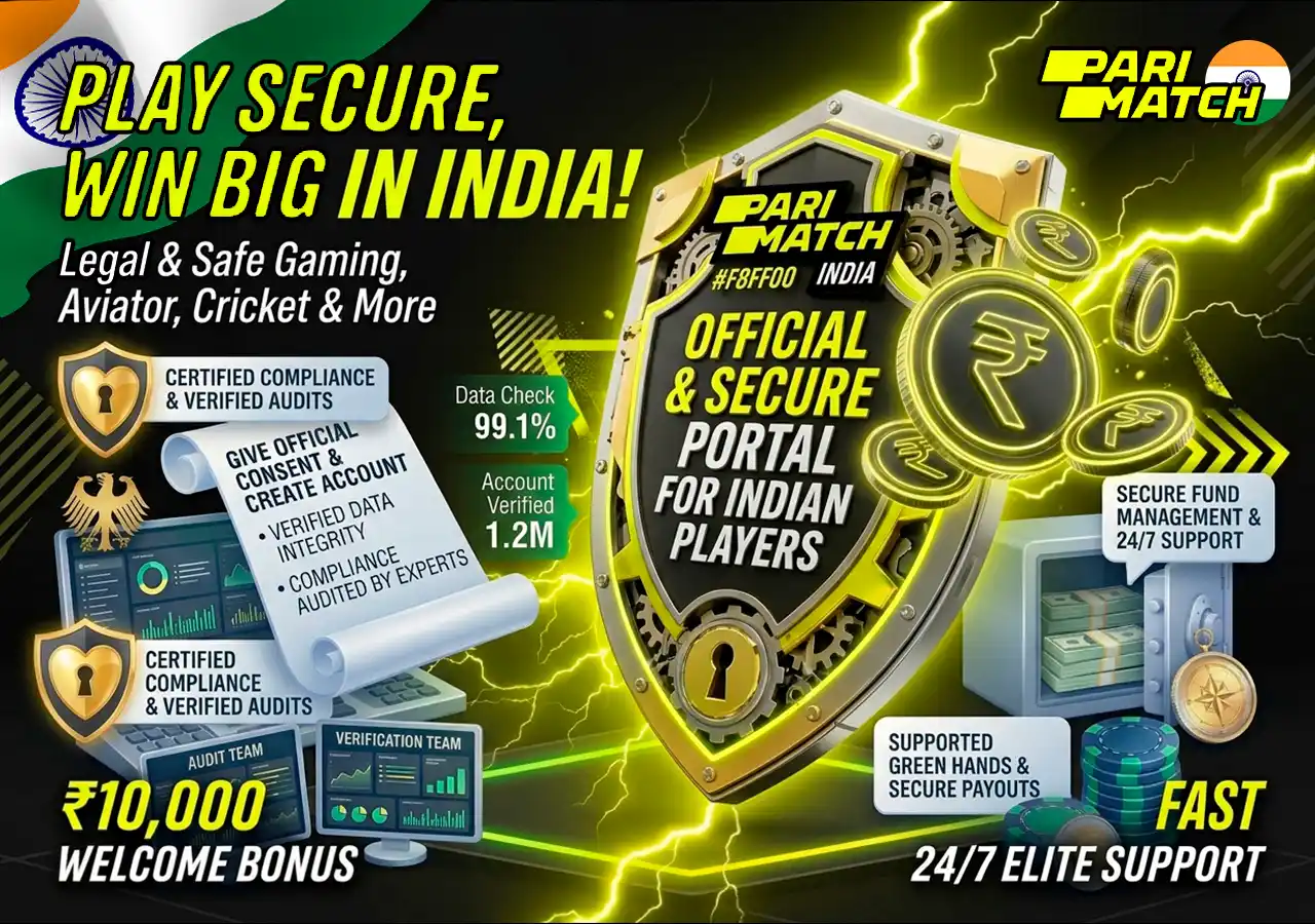 Official gaming licence shield and SSL encryption security badge for Indian players